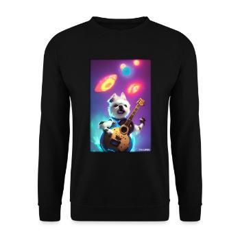 Dog Guitar Pet Musician Dog Friend - Unisex Sweatshirt - black - Front - Alina (178cm) & Michal (187cm)