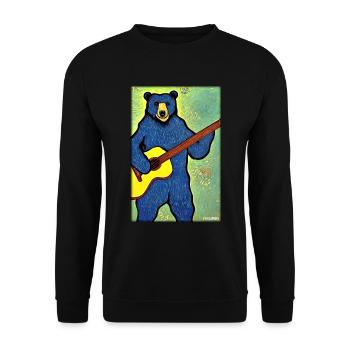Bear Guitar Wildlife Musician Forest Animal Zoo Animal - Unisex Sweatshirt - black - Front - Alina (178cm) & Michal (187cm)