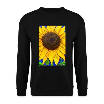 Sunflower Asteraceae Flower Spring Meadow Green - Unisex Sweatshirt - black - Front - Alina (178cm) & Michal (187cm)