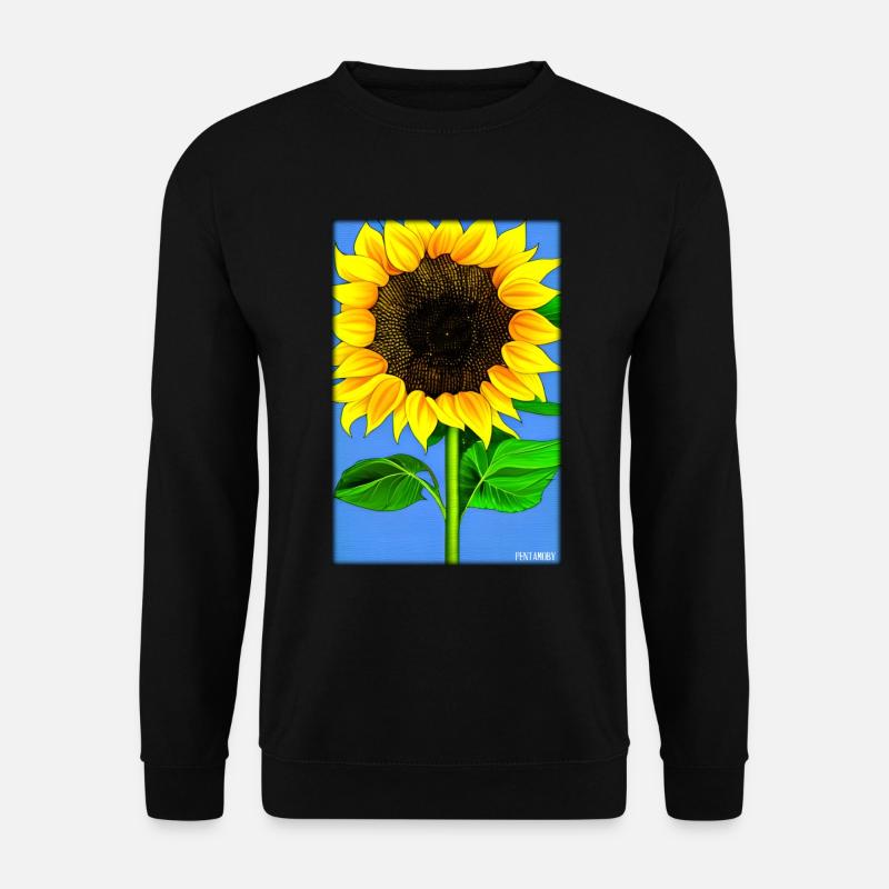 Sonnenblume Korbblütler Blume Frühling Wiese Grün - Unisex Pullover - Schwarz
