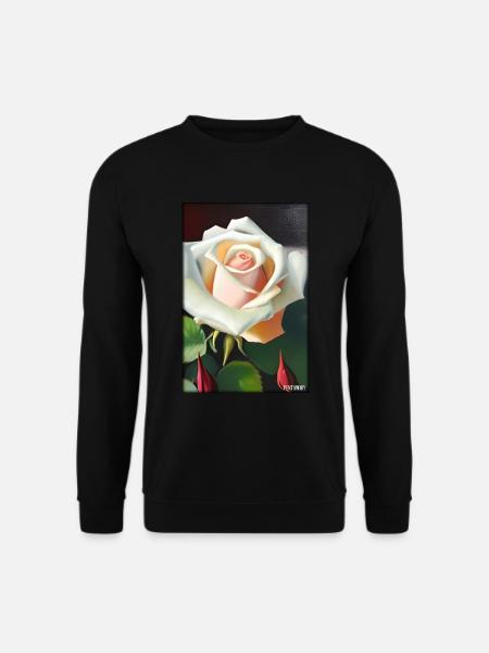 Rose Rose Fleur Spring Meadow Green - Sweat-shirt Unisexe - noir