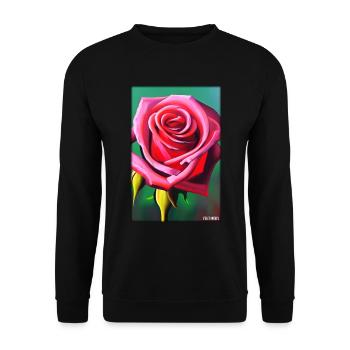 Rose Rose Flower Spring Meadow Green - Unisex Sweatshirt - black - Front - Alina (178cm) & Michal (187cm)