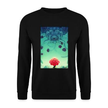 Rose Rose Flower Spring Meadow Green - Unisex Sweatshirt - black - Front - Alina (178cm) & Michal (187cm)