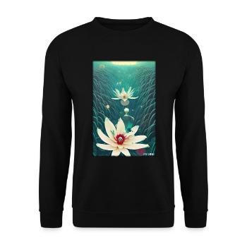 Lilies Lily Family Flower Spring Meadow Green - Unisex Sweatshirt - black - Front - Alina (178cm) & Michal (187cm)
