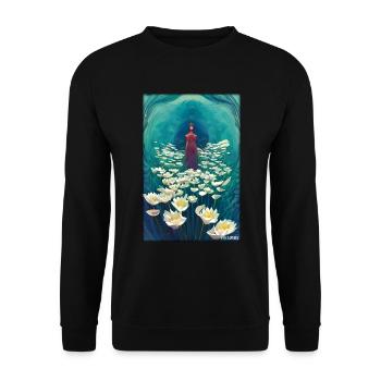 Lilies Lily Family Flower Spring Meadow Green - Unisex Sweatshirt - black - Front - Alina (178cm) & Michal (187cm)