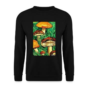 Mushrooms Forest Nature Autumn Nature Love of Nature Hiking - Unisex Sweatshirt - black - Front - Alina (178cm) & Michal (187cm)