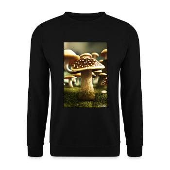 Mushrooms Forest Nature Autumn Nature Love of Nature Hiking - Unisex Sweatshirt - black - Front - Alina (178cm) & Michal (187cm)