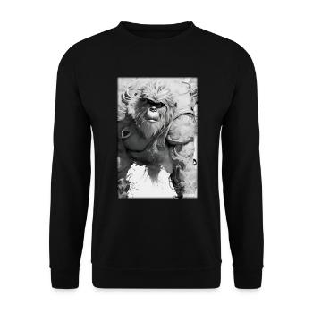 Monkey Wild Animal Monkey Head Wildlife Zoo Safari Animals - Unisex Sweatshirt - black - Front - Alina (178cm) & Michal (187cm)