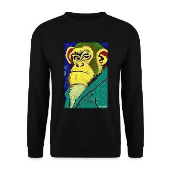 Monkey Wildlife Monkey Head Wildlife Zoo Safari Animals - Unisex Sweatshirt - black - Front - Alina (178cm) & Michal (187cm)