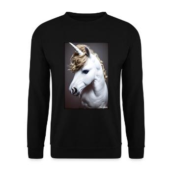 Unicorn Rainbow Magic Fairy Tale Mythical Animal - Unisex Sweatshirt - black - Front - Alina (178cm) & Michal (187cm)
