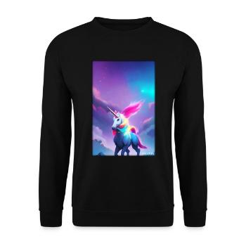 Unicorn Rainbow Magic Fairy Tale Mythical Animal - Unisex Sweatshirt - black - Front - Alina (178cm) & Michal (187cm)