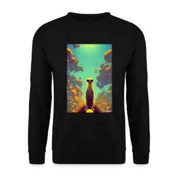 Meerkat Zoo Animals Nature Wildlife Surikate Zoo - Unisex Sweatshirt - black - Front - Alina (178cm) & Michal (187cm)