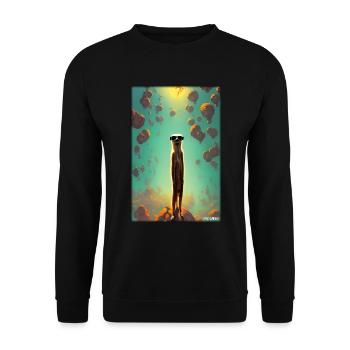 Meerkat Zoo Animals Nature Wildlife Surikate Zoo - Unisex Sweatshirt - black - Front - Alina (178cm) & Michal (187cm)