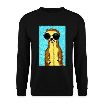 Meerkat Zoo Animals Nature Wildlife Surikate Zoo - Unisex Sweatshirt - black - Front - Alina (178cm) & Michal (187cm)