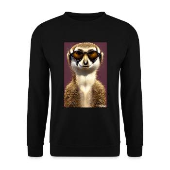 Meerkat Zoo Animals Nature Wildlife Surikate Zoo - Unisex Sweatshirt - black - Front - Alina (178cm) & Michal (187cm)