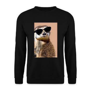 Suricates Zoo Animaux Nature Faune Surikate Zoo - Sweat-shirt Unisexe - noir - Devant - Alina (178cm) & Michal (187cm)