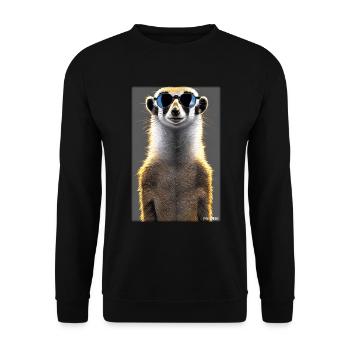 Meerkat Zoo Animals Nature Wildlife Surikate Zoo - Unisex Sweatshirt - black - Front - Alina (178cm) & Michal (187cm)