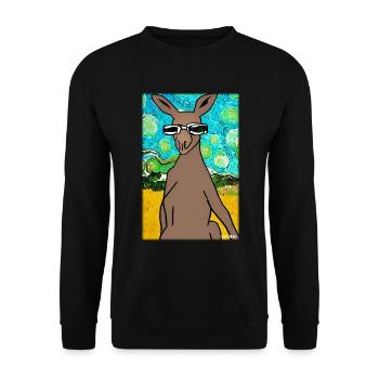 Känguru Sonnenbrille Zoo Tiere Natur Wildtier Zoo - Unisex Pullover - Schwarz - Vorne - Alina (178cm) & Michal (187cm)