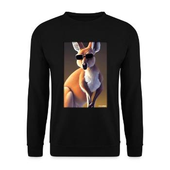 Känguru Sonnenbrille Zoo Tiere Natur Wildtier Zoo - Unisex Pullover - Schwarz - Vorne - Alina (178cm) & Michal (187cm)