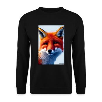 Fuchs Tierwelt Waldtier Tiere Wildnis - Unisex Pullover - Schwarz - Vorne - Alina (178cm) & Michal (187cm)
