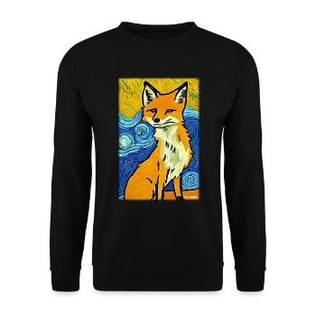 Fuchs Tierwelt Waldtier Tiere Wildnis - Unisex Pullover - Schwarz - Vorne - Alina (178cm) & Michal (187cm)