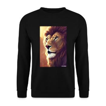 Lion Big Cat Wild Animal Lion's Head Lion's Mane Animal - Unisex Sweatshirt - black - Front - Alina (178cm) & Michal (187cm)