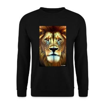 Lion Big Cat Wild Animal Lion's Head Lion's Mane Animal - Unisex Sweatshirt - black - Front - Alina (178cm) & Michal (187cm)
