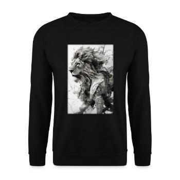 Lion Big Cat Wild Animal Lion's Head Lion's Mane Animal - Unisex Sweatshirt - black - Front - Alina (178cm) & Michal (187cm)