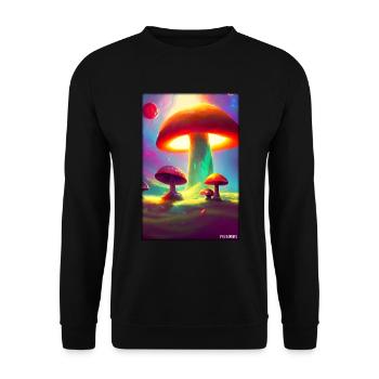 Mushrooms Forest Nature Autumn Nature Love of Nature Hiking - Unisex Sweatshirt - black - Front - Alina (178cm) & Michal (187cm)