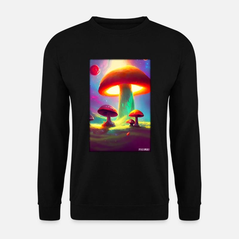 Pilze Wald Natur Herbst Naturliebe Wandern - Unisex Pullover - Schwarz