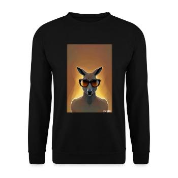 Känguru Sonnenbrille Zoo Tiere Natur Wildtier Zoo - Unisex Pullover - Schwarz - Vorne - Alina (178cm) & Michal (187cm)