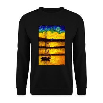 Sunset Sunset Sun Sky Nature Summer - Unisex Sweatshirt - black - Front - Alina (178cm) & Michal (187cm)