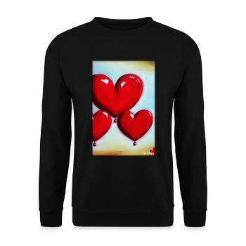 Liebe Herz Valentinstag Liebespaar Romantisch - Unisex Pullover - Schwarz - Vorne - Alina (178cm) & Michal (187cm)