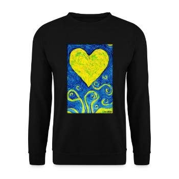 Liebe Herz Valentinstag Liebespaar Romantisch - Unisex Pullover - Schwarz - Vorne - Alina (178cm) & Michal (187cm)