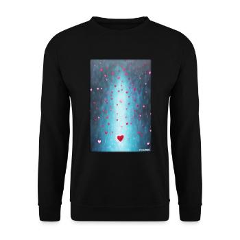 Liebe Herz Valentinstag Liebespaar Romantisch - Unisex Pullover - Schwarz - Vorne - Alina (178cm) & Michal (187cm)