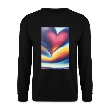 Liebe Herz Valentinstag Liebespaar Romantisch - Unisex Pullover - Schwarz - Vorne - Alina (178cm) & Michal (187cm)