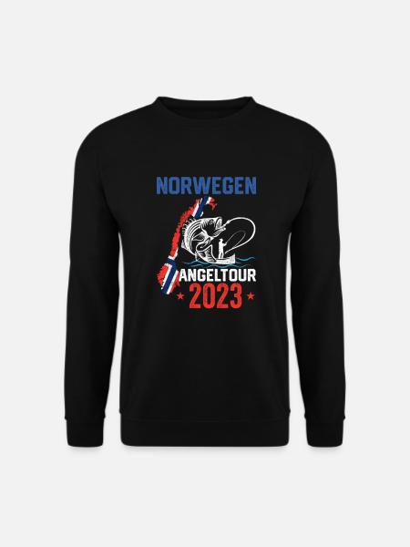 Norwegen Angeltour 2023 Angelurlaub Norwegen 2023 - Unisex Pullover - Schwarz