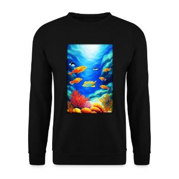 Vie marine Monde sous-marin Poissons Mer Lac animal - Sweat-shirt Unisexe - noir - Devant - Alina (178cm) & Michal (187cm)