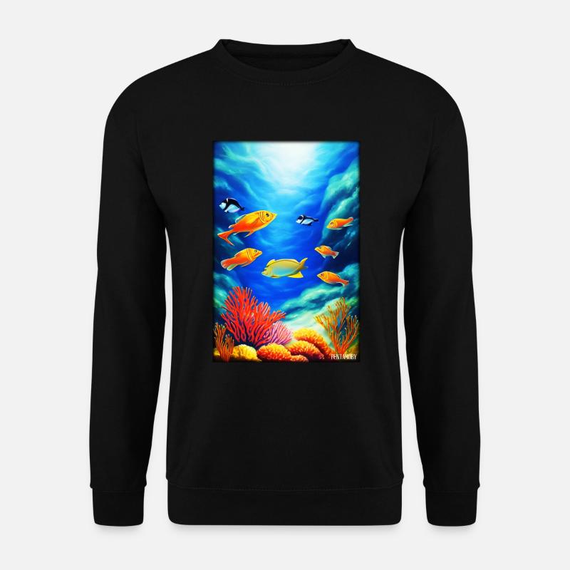 Meeresleben Unterwasserwelt Fische Meerestier See - Unisex Pullover - Schwarz