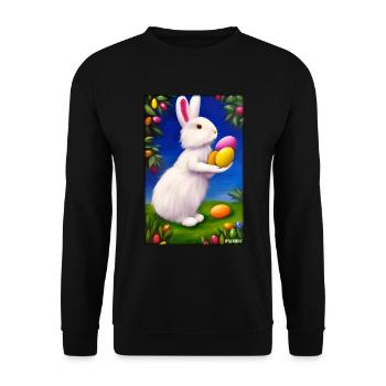 Rabbit Easter Easter Pet Easter Holiday - Unisex Sweatshirt - black - Front - Alina (178cm) & Michal (187cm)