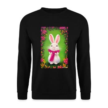 Rabbit Easter Easter Pet Easter Holiday - Unisex Sweatshirt - black - Front - Alina (178cm) & Michal (187cm)