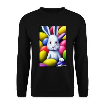 Rabbit Easter Easter Pet Easter Holiday - Unisex Sweatshirt - black - Front - Alina (178cm) & Michal (187cm)