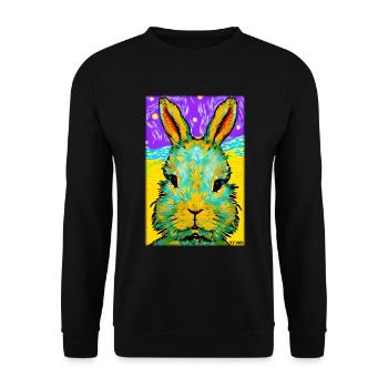 Rabbit Easter Easter Pet Easter Holiday - Unisex Sweatshirt - black - Front - Alina (178cm) & Michal (187cm)
