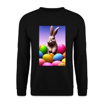 Rabbit Easter Easter Pet Easter Holiday - Unisex Sweatshirt - black - Front - Alina (178cm) & Michal (187cm)