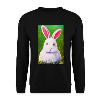 Rabbit Easter Easter Pet Easter Holiday - Unisex Sweatshirt - black - Front - Alina (178cm) & Michal (187cm)