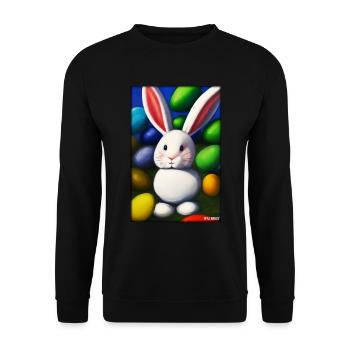 Rabbit Easter Easter Pet Easter Holiday - Unisex Sweatshirt - black - Front - Alina (178cm) & Michal (187cm)