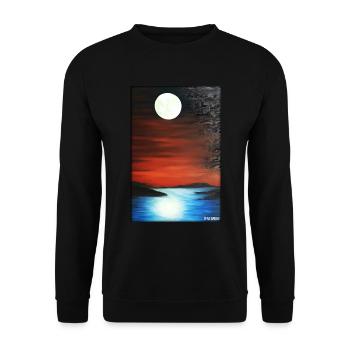 Moon Night Evening Nature Rest Moonlight Full Moon - Unisex Sweatshirt - black - Front - Alina (178cm) & Michal (187cm)