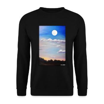 Moon Night Evening Nature Rest Moonlight Full Moon - Unisex Sweatshirt - black - Front - Alina (178cm) & Michal (187cm)