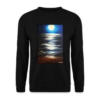 Moon Night Evening Nature Rest Moonlight Full Moon - Unisex Sweatshirt - black - Front - Alina (178cm) & Michal (187cm)
