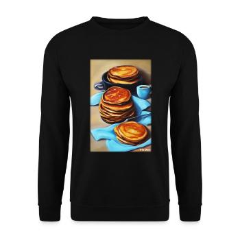Crêpes Petit déjeuner Nourriture délicieuse Cuisson des aliments - Sweat-shirt Unisexe - noir - Devant - Alina (178cm) & Michal (187cm)